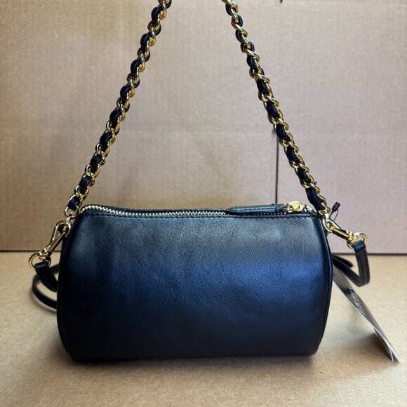 Ralph Lauren Emelia Mini Nappa Leather Shoulder Bag - Black - Picture 6 of 9